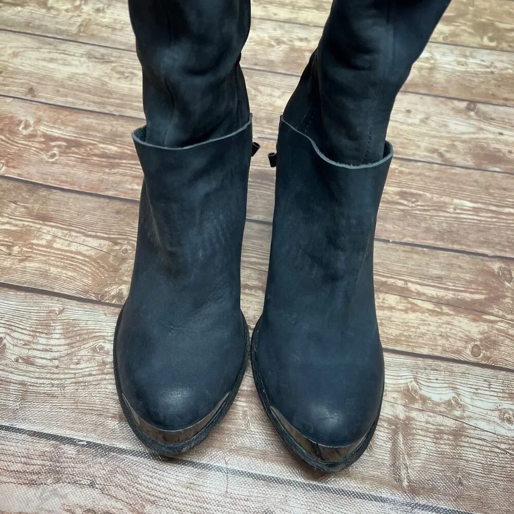 Sam Edelman NORWICK 6.5 M  Boots Black‎ Over Knee Heel